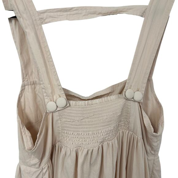 by Anthropologie Cream 100% Cotton Square Neck Tiered Midi Dress Womens Small - Picture 6 of 7